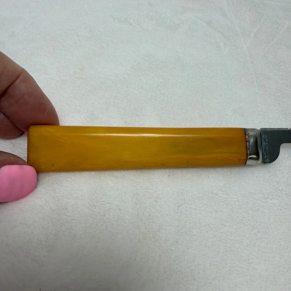 VTG Bakelite Stainless Steel Serrated‎ Utility Knife Curved Blade Slicing Tool